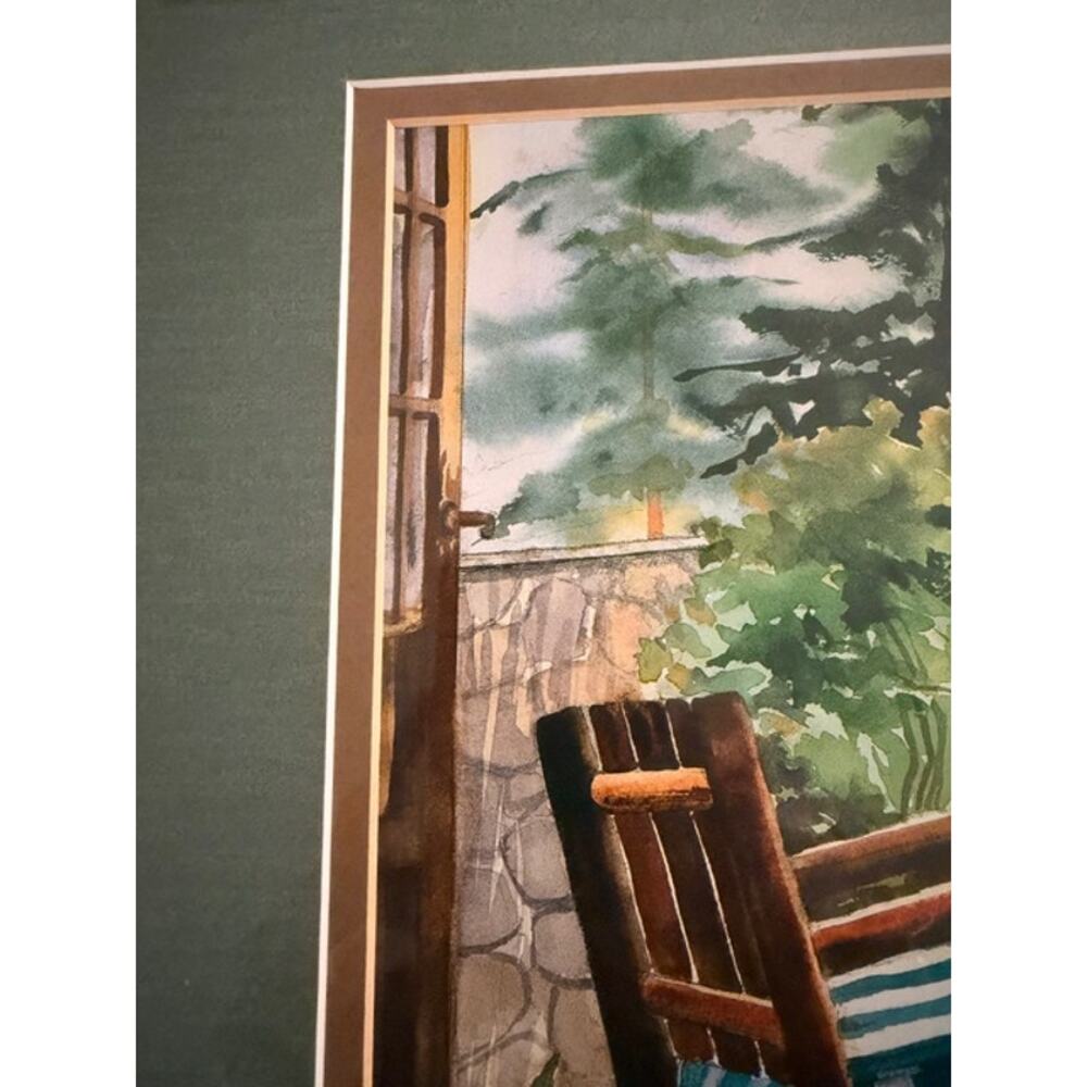 Southwest Artist D Madaras Artwork Framed & Matted Print Pine Forest Cabin Scene - Picture 5 of 11